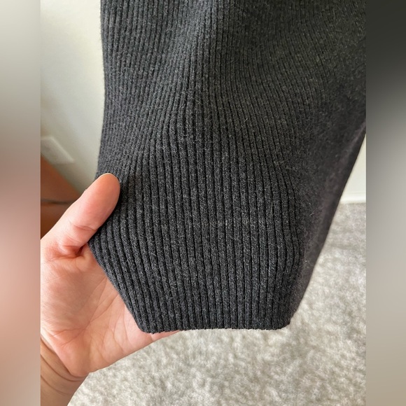 Theory Fillia Ribbed Elbow Sleeve Sweater Dress in Dark Charcoal Women's Size S - Picture 12 of 12